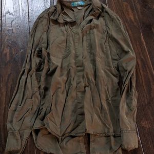 longsleeve army green button down